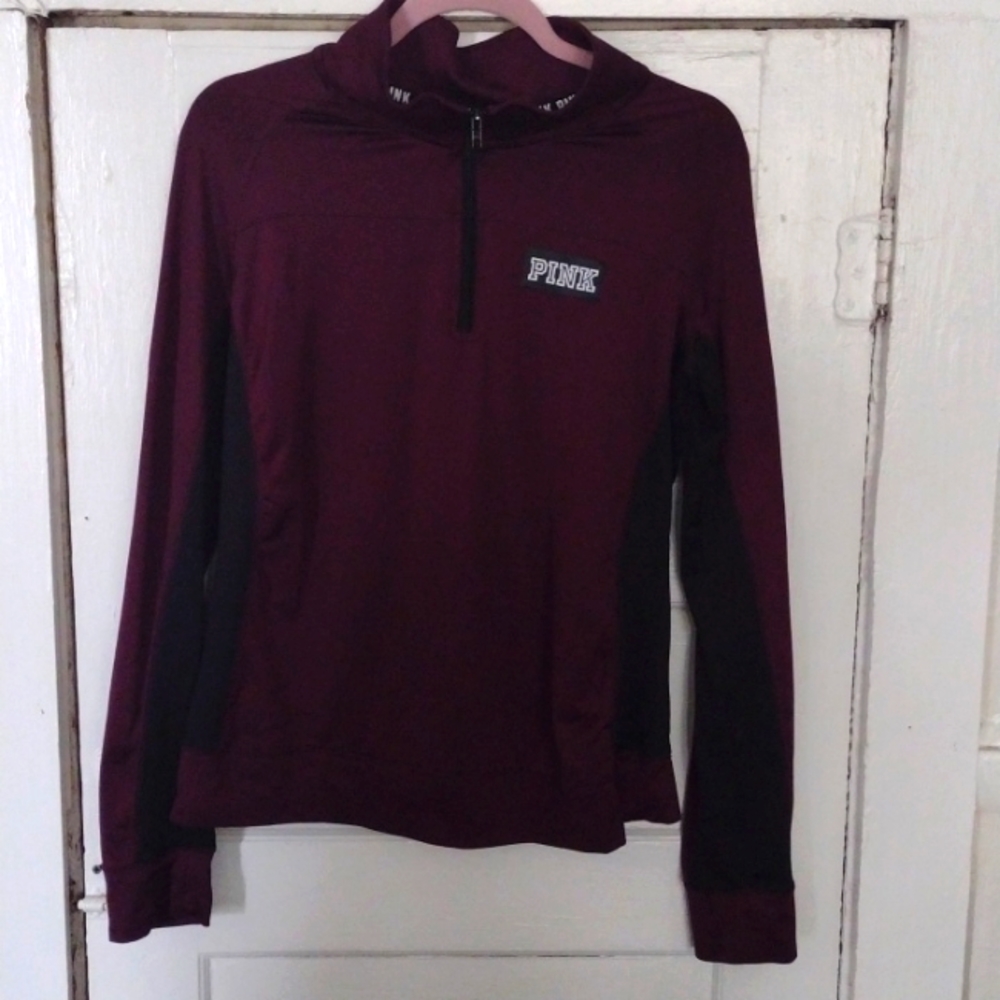 PINK  half zip pullover